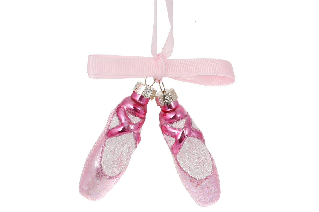 Glass pointe shoes ornament