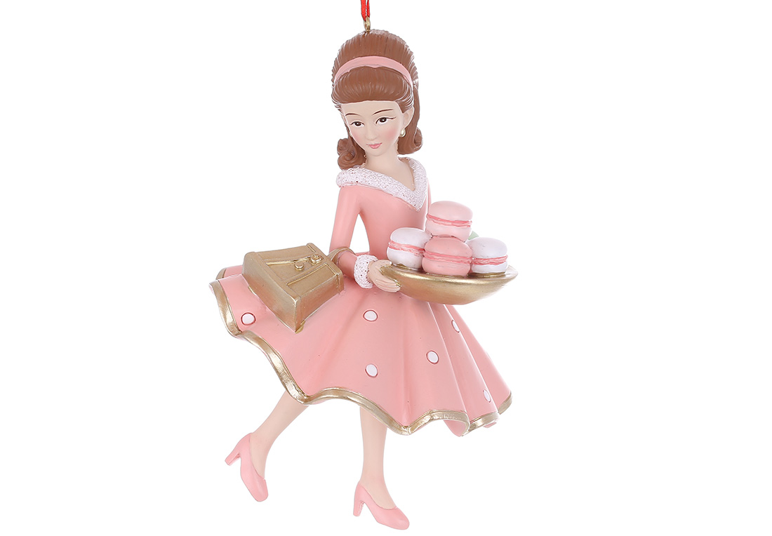 Decorative hanging figure Girl with macaroons