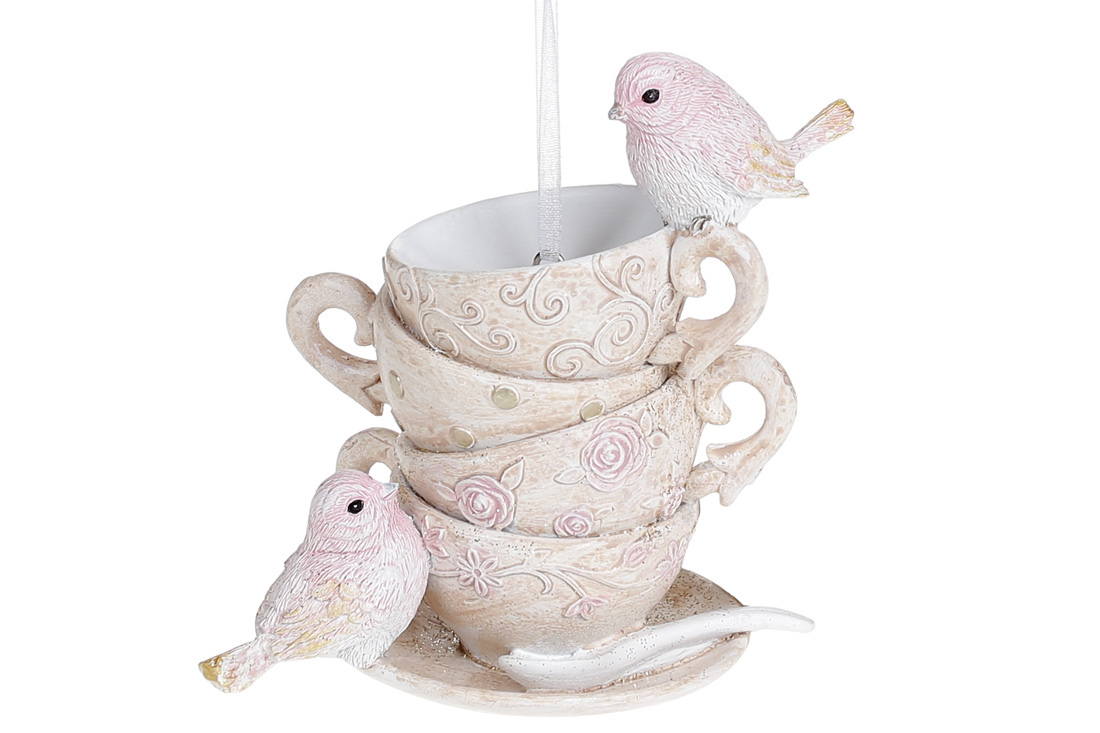 Bird tea party ornament