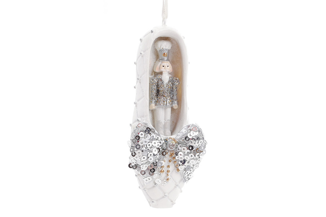 Ballet shoe with Nutcracker and decor ornament