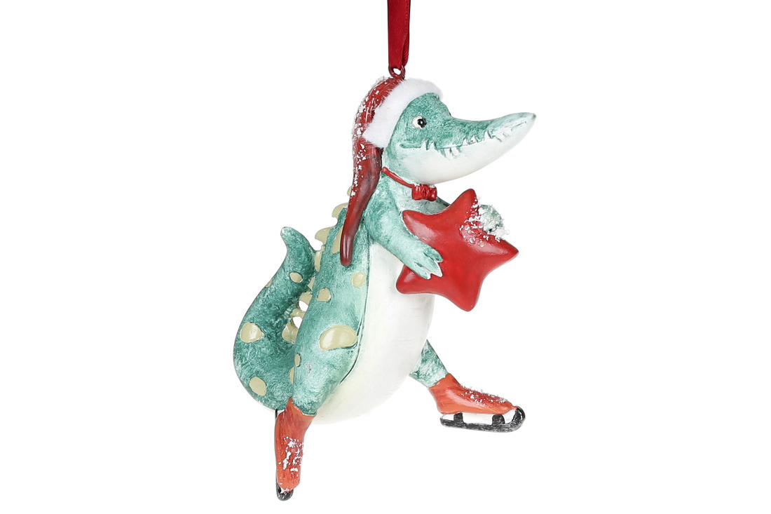 Crocodile in skates ornament