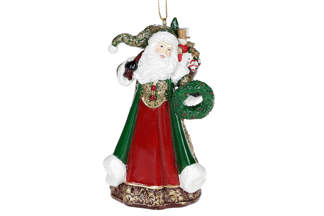 Santa with a bag of gifts ornament