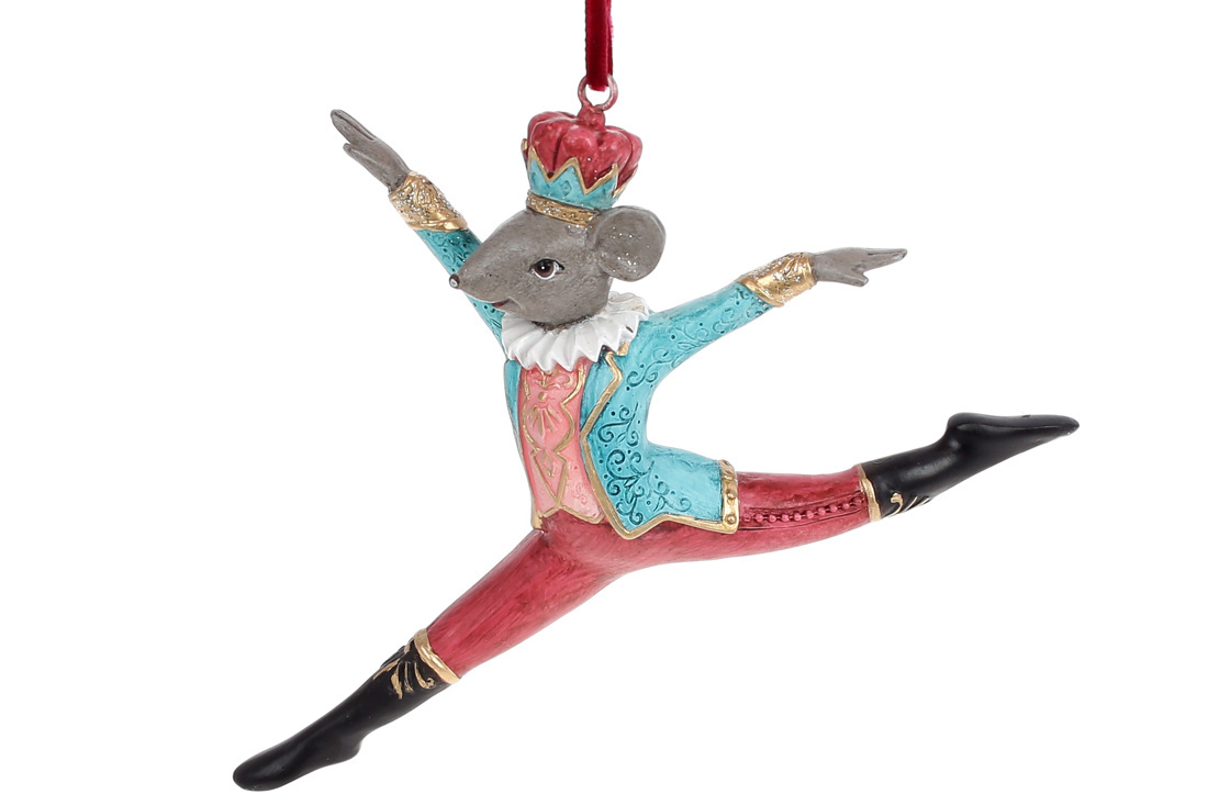 The mouse king in a jump in Baroque style ornament