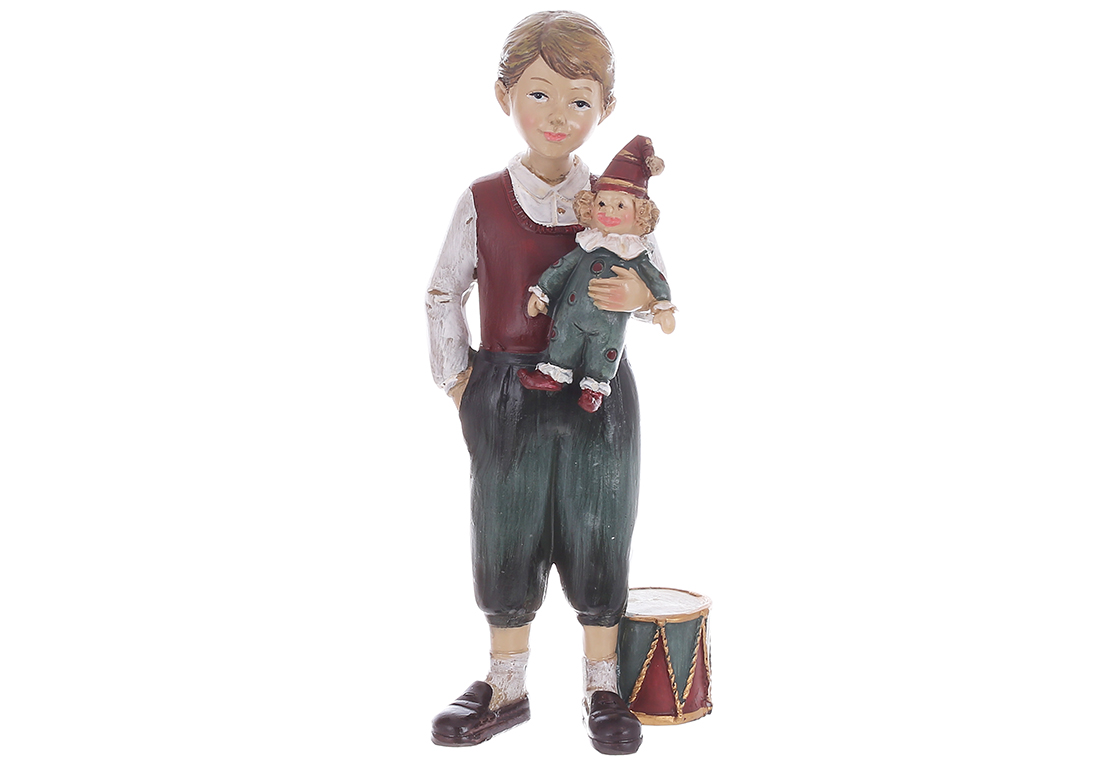 Decorative figurine Boy with a clown in retro style