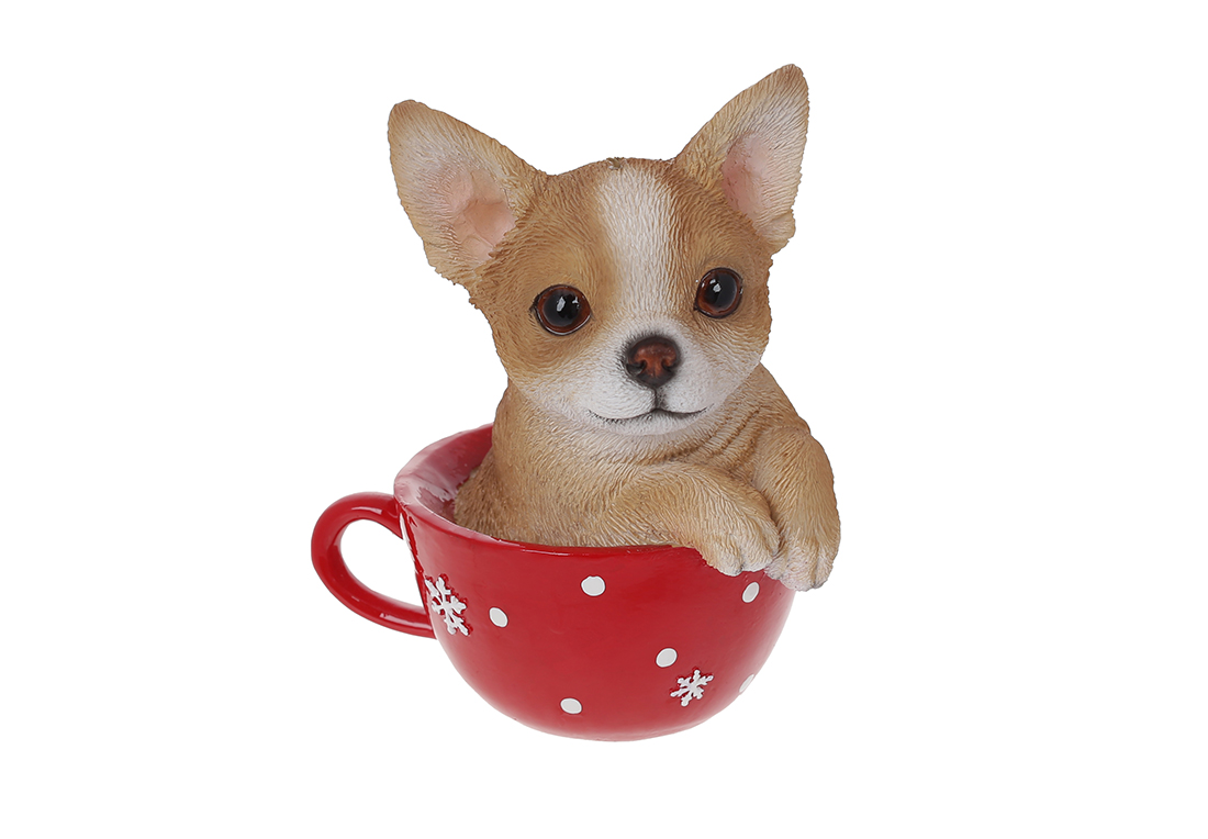 Puppy in a cup ornament