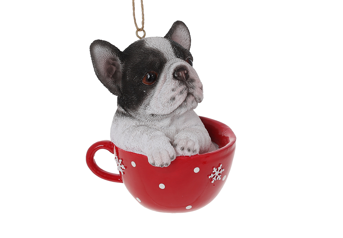 Puppy in a cup ornament