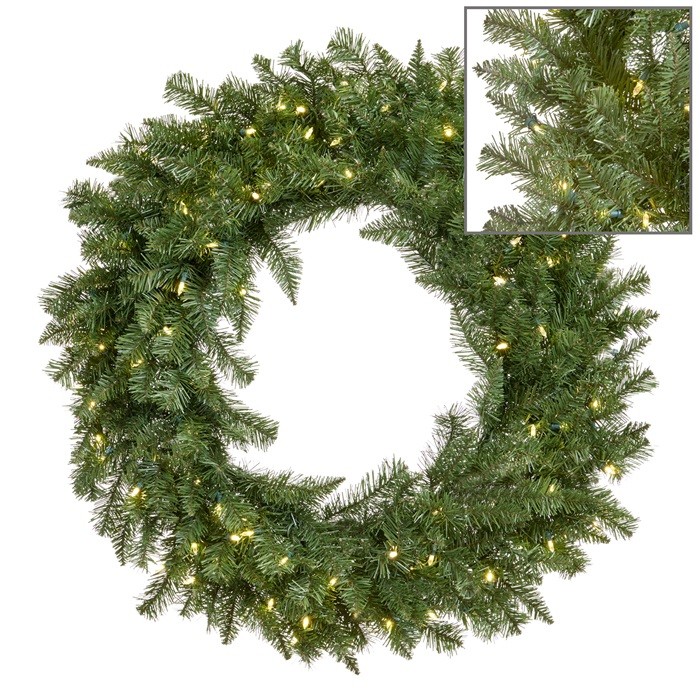 100 LED lit pine wreath