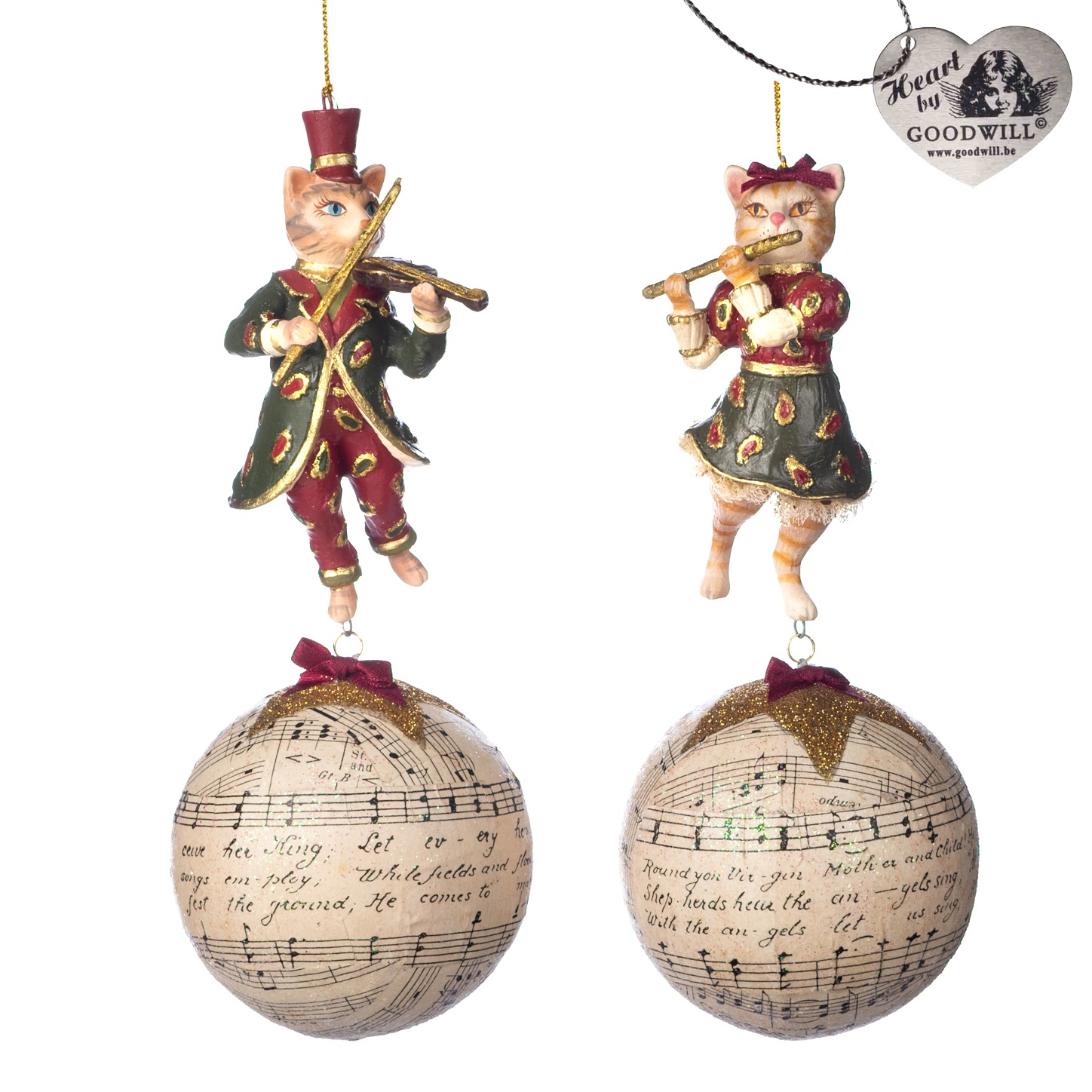 Parade musical cat dangle ball ornament ASS/2