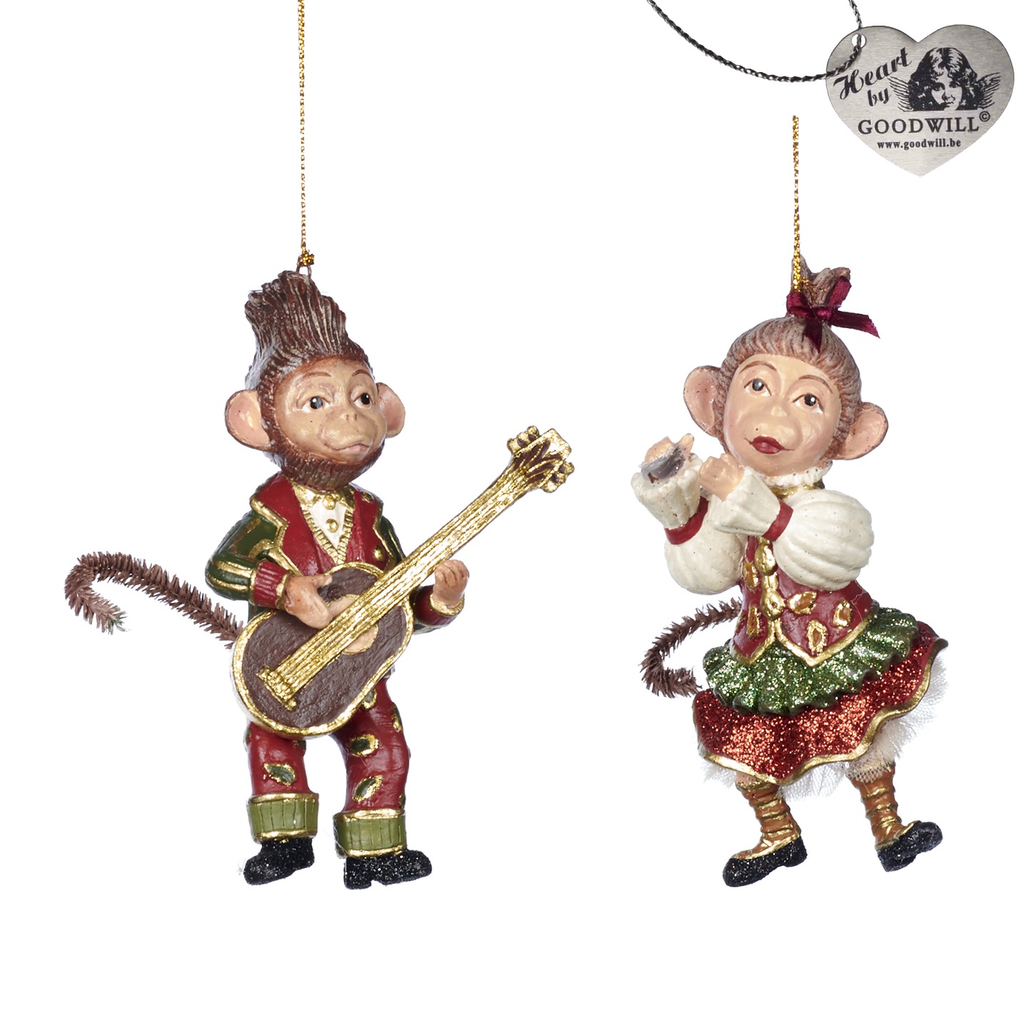 Parade musical monkey couple ornament ASS/2