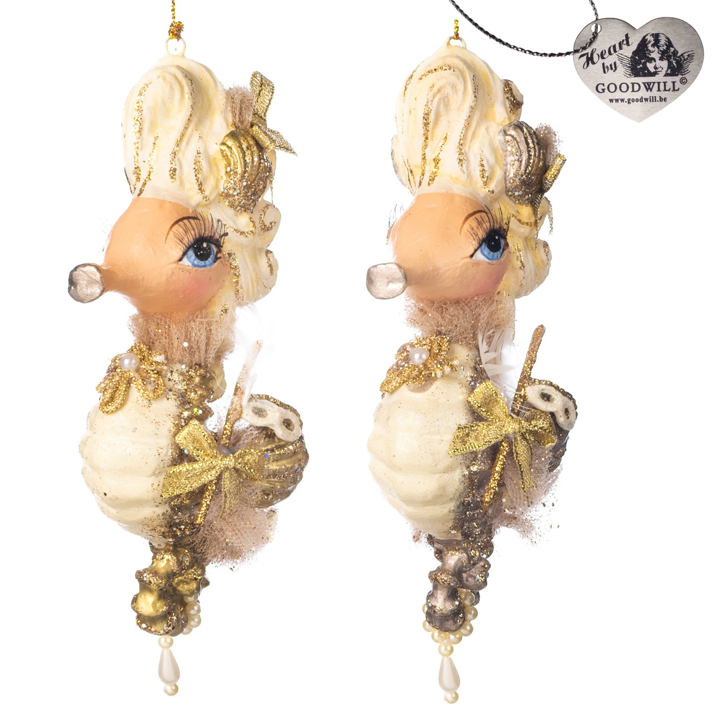 Masked ball seahorse lady ornament ASS/2