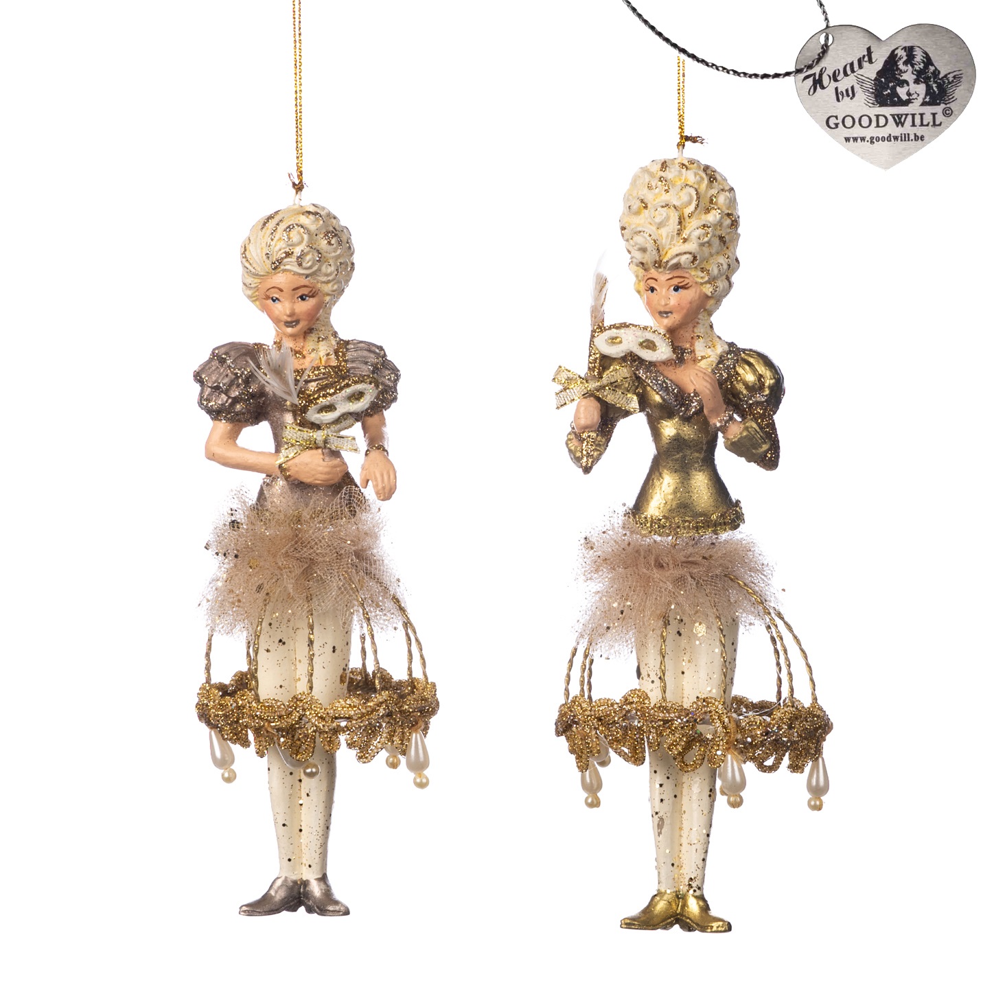 Masked ball  dangles lady ornament ASS/2