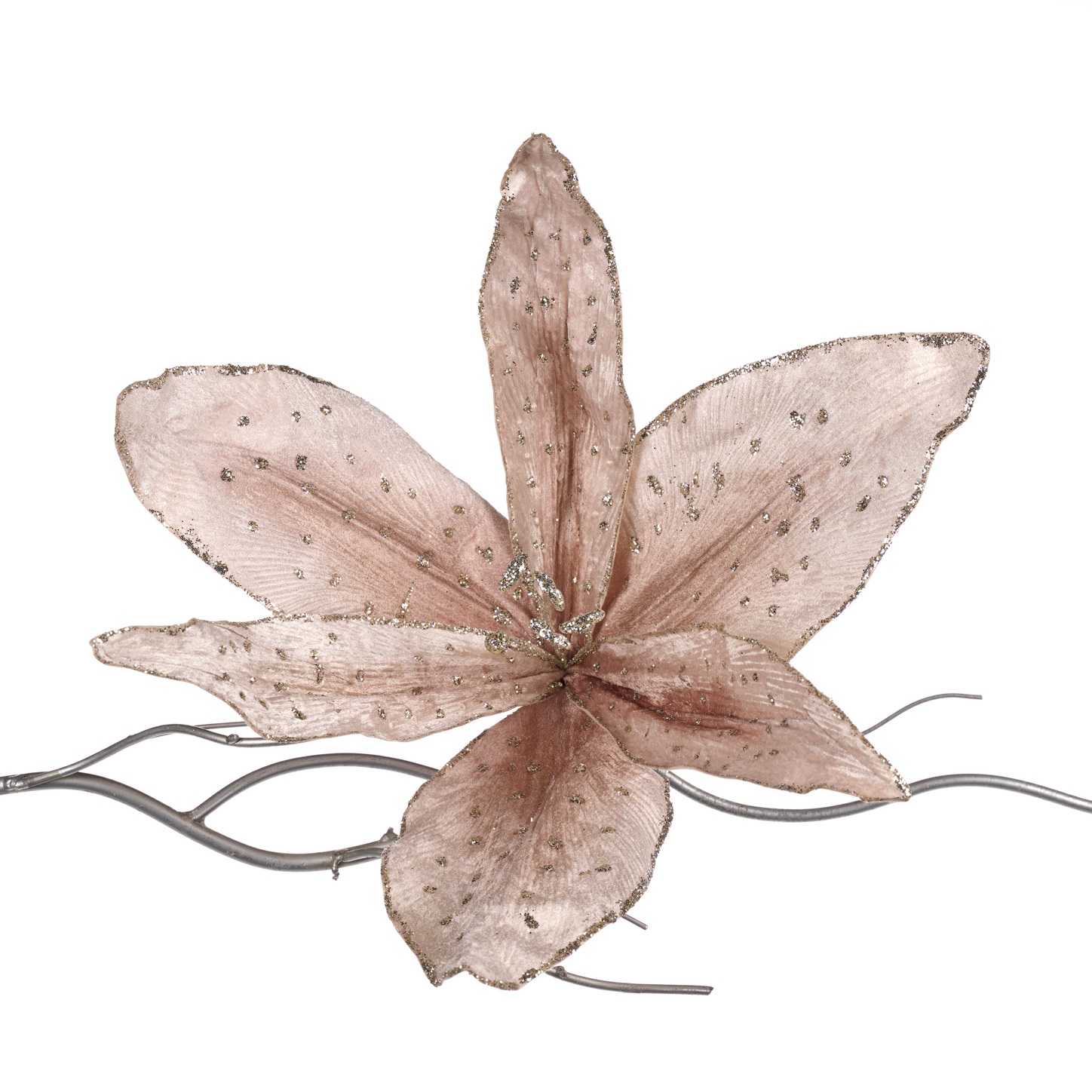 Fabric giant lily flower on clip