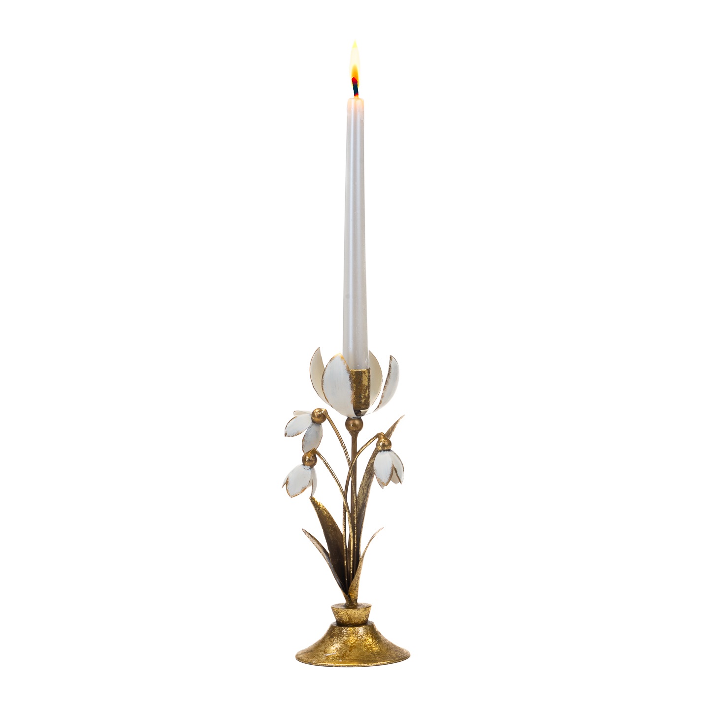 Metal snowdrop flowers candle holder TT