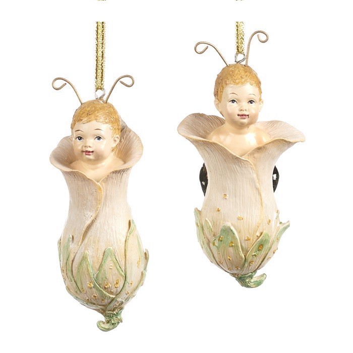 Fairy baby in calla flower ornament  ASS/2