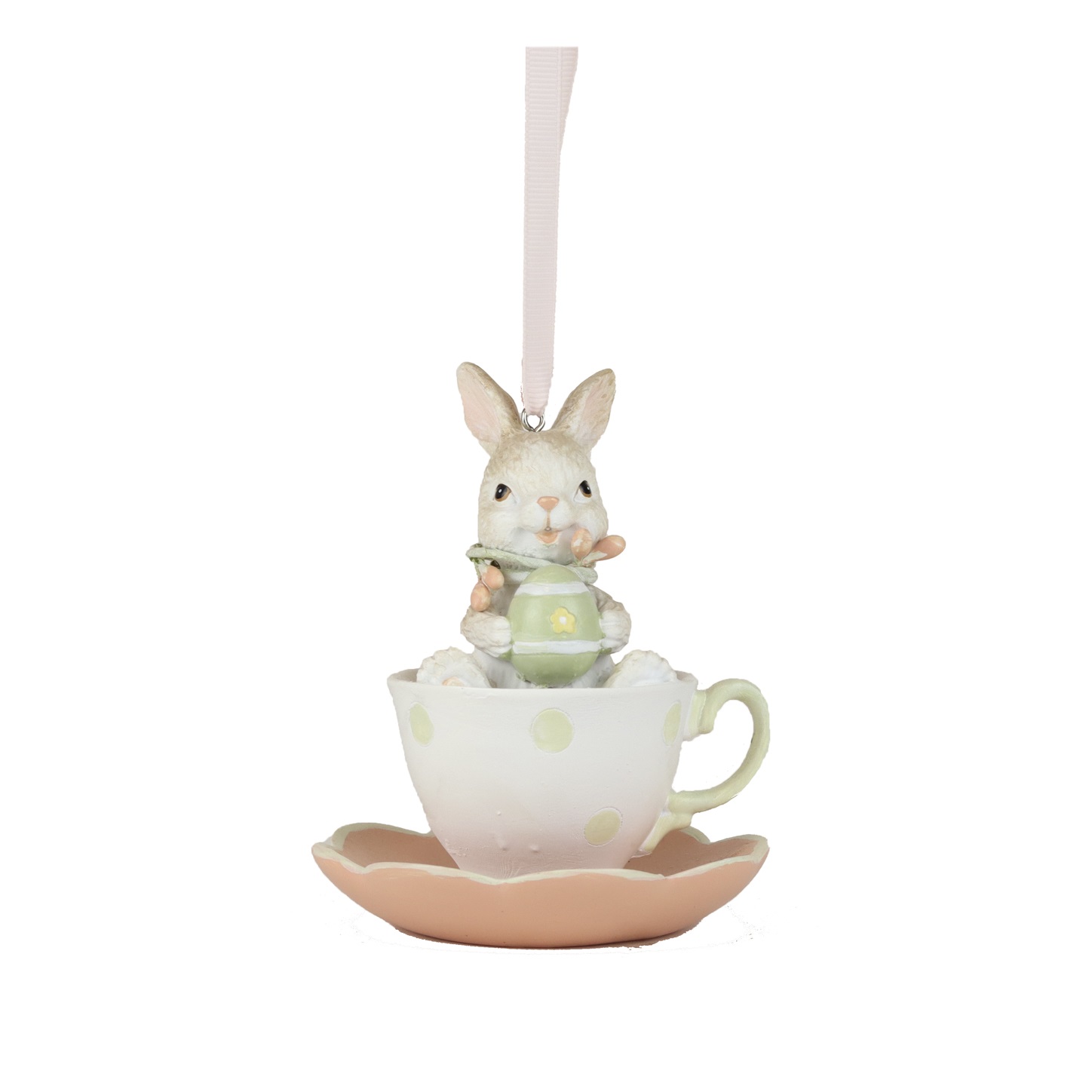 Bunny in cup ornament 