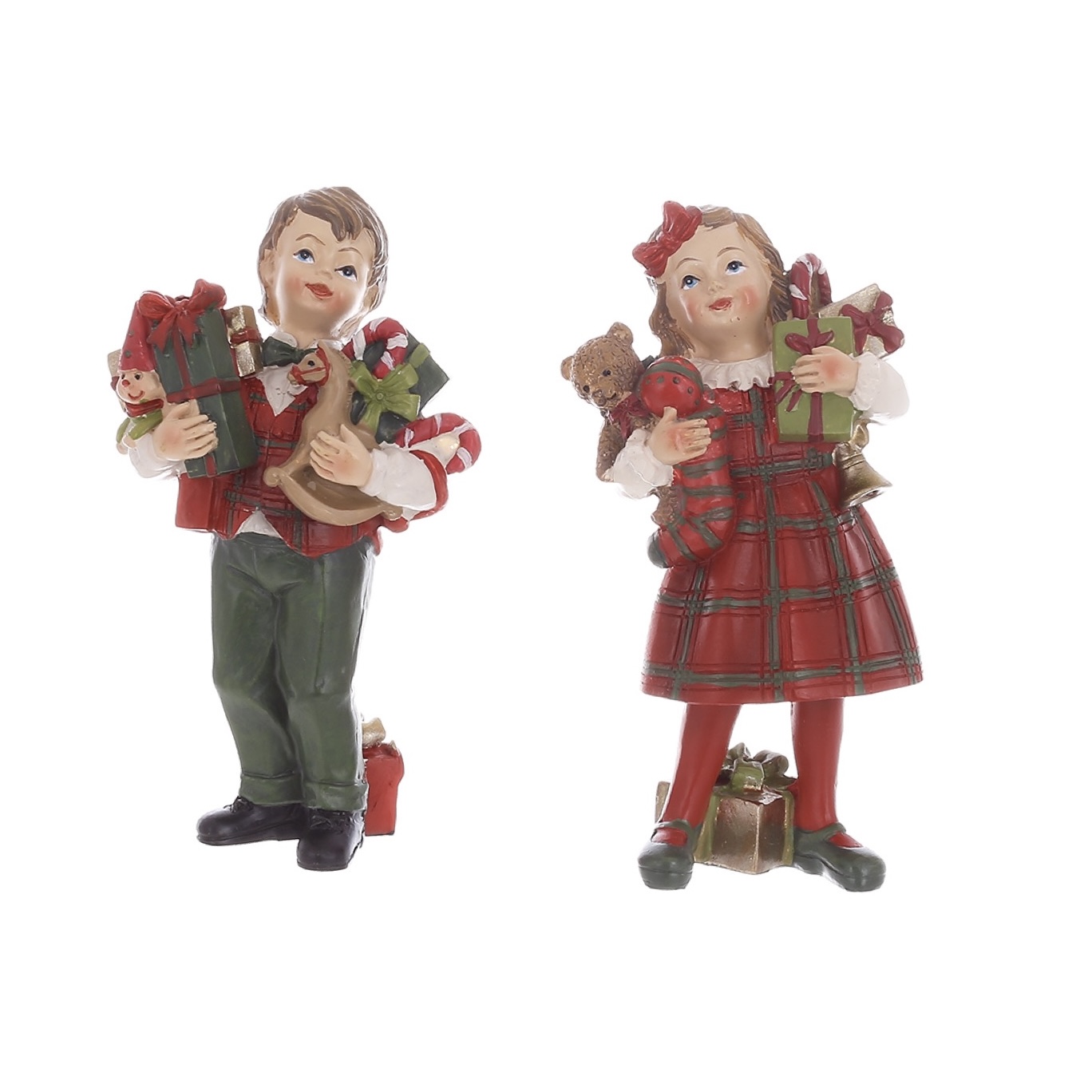 Decorative figurine of Children with gifts in Retro style SET/2