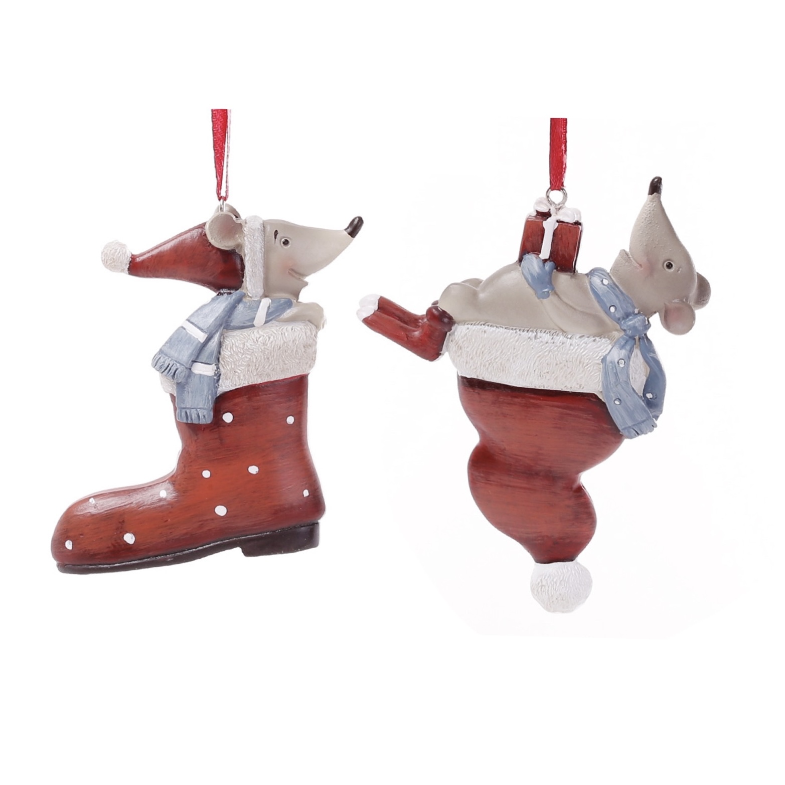 Mice in boots and santa hats ornament  ASS/2