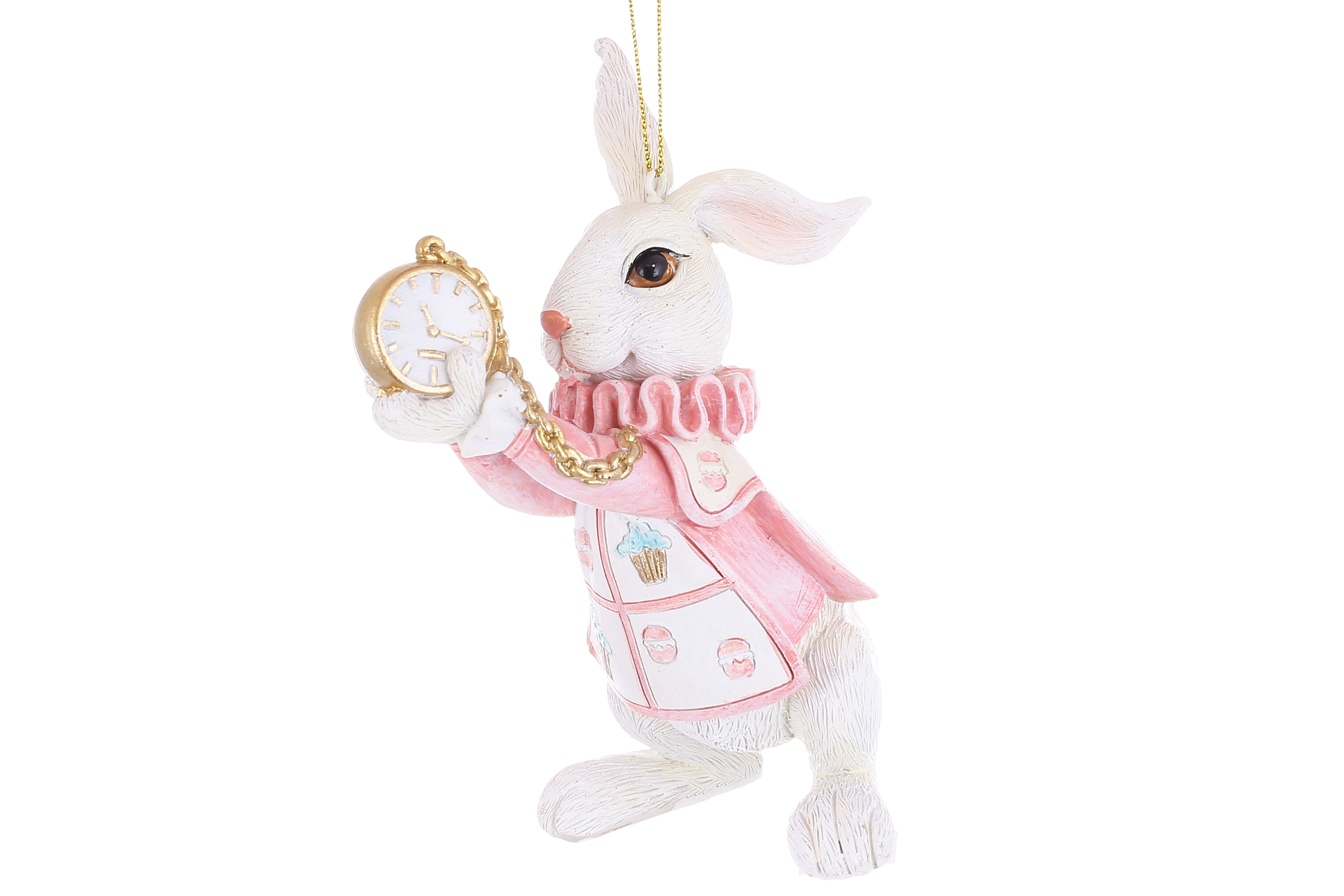 Rabbit with a clock ornament