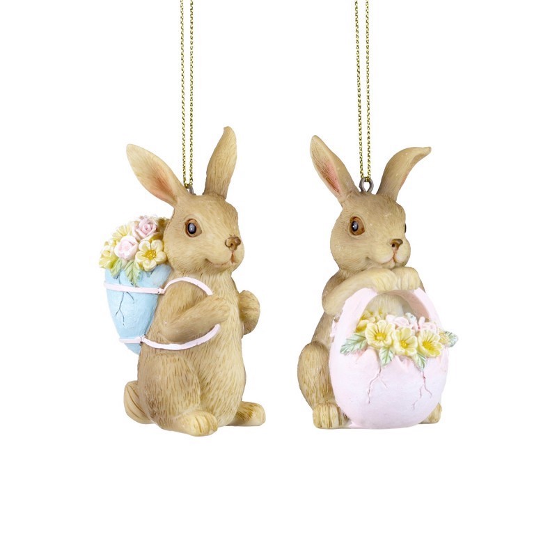 Cute bunny with flowers/egg ornament  ASS/2