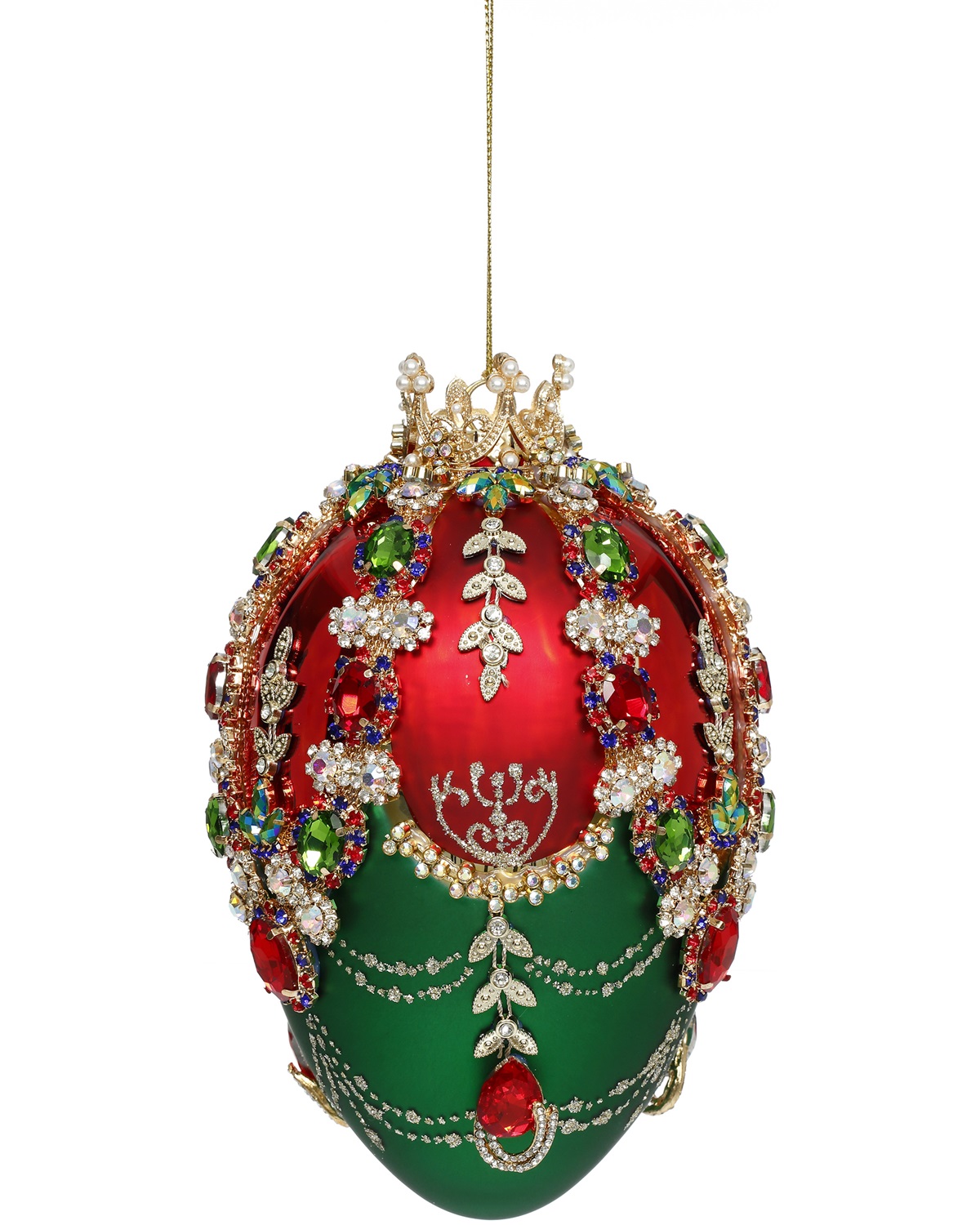 Glass Faberge jewel easter egg 