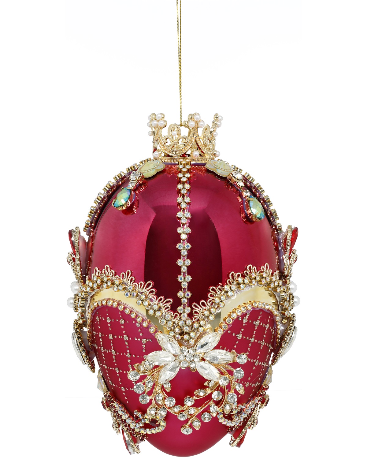 Glass Faberge jewel easter egg