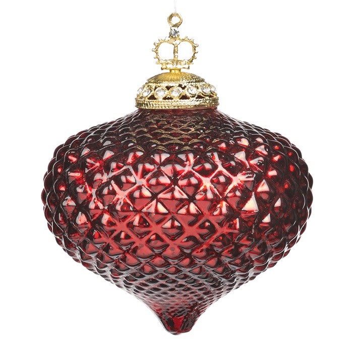 Glass 3D net jewel cap onion ornament