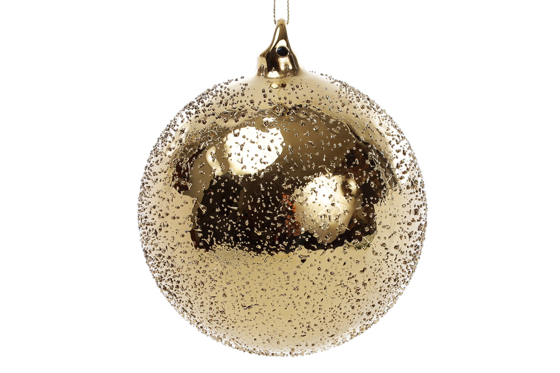 Glass Christmas tree ball - gold placer