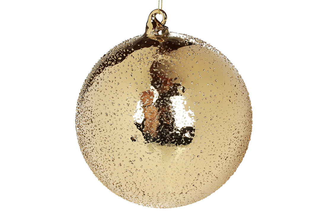 Glass Christmas tree ball - gold placer