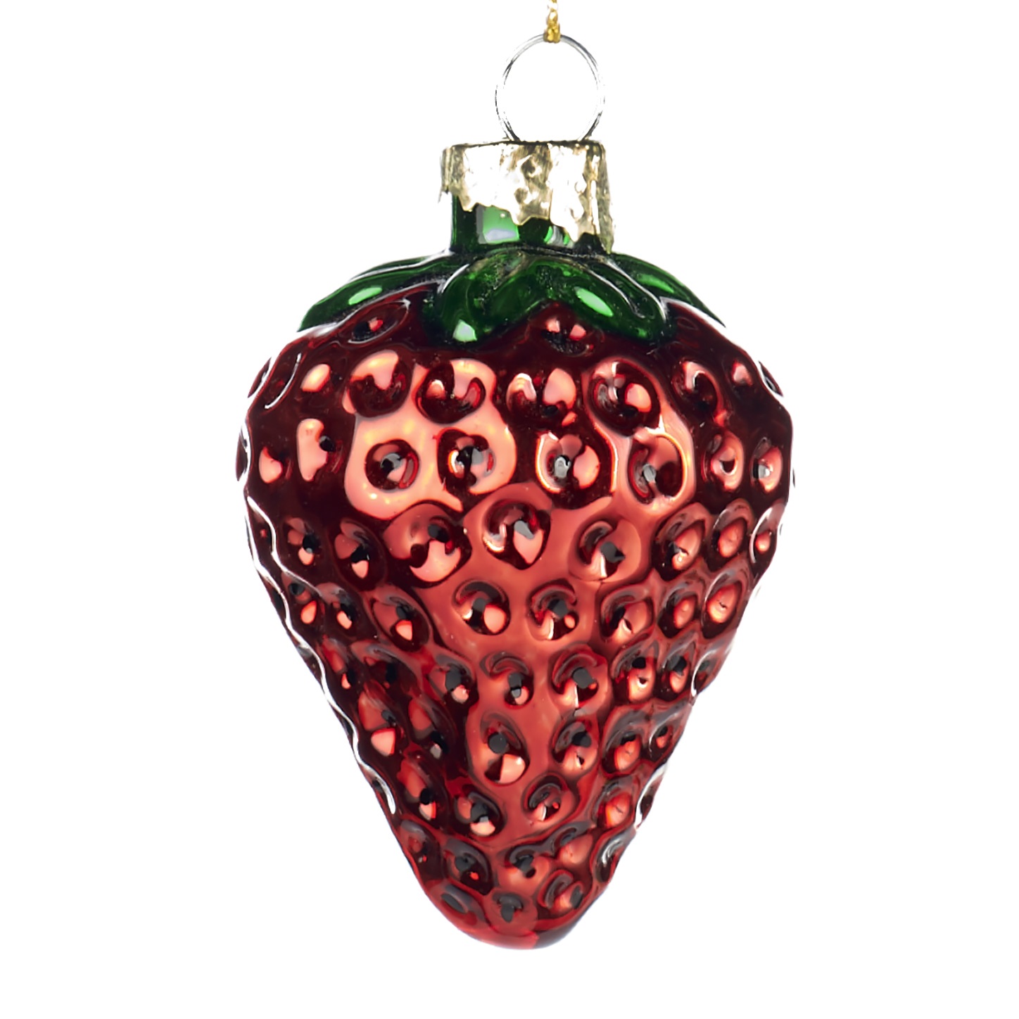 Glass strawberry ornament