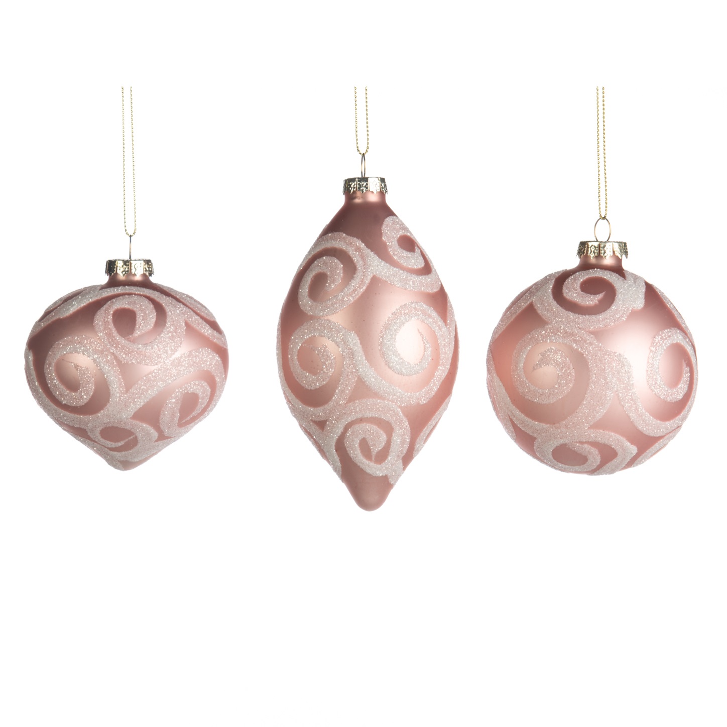 Glass swirl ball/egg/onion ornament ASS/3 LT