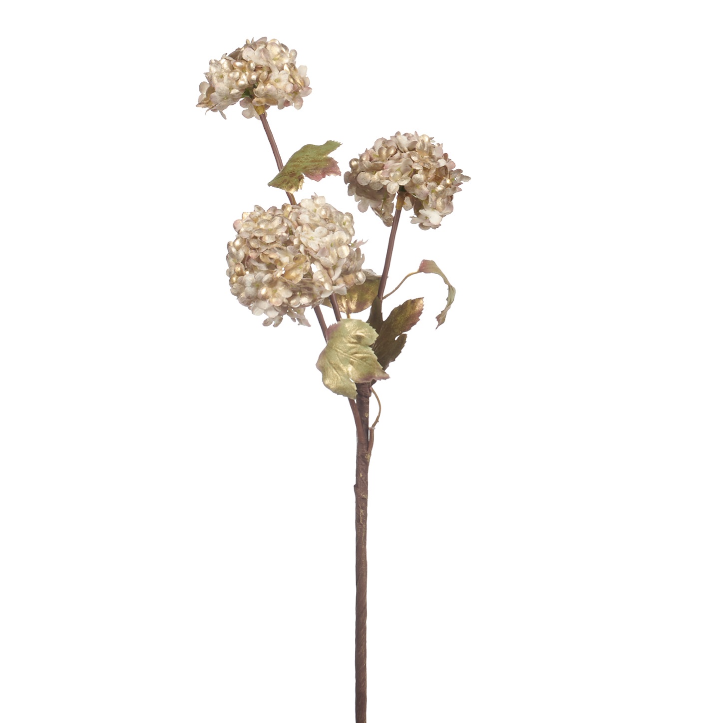 Metal 3 hydrangea flowers stem