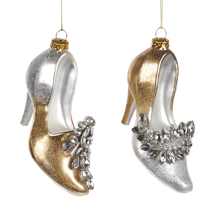 Glass  jewel high heel shoe  ornament  ASS/2