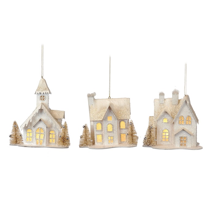 LED lamp papier house ornament  ASS/3