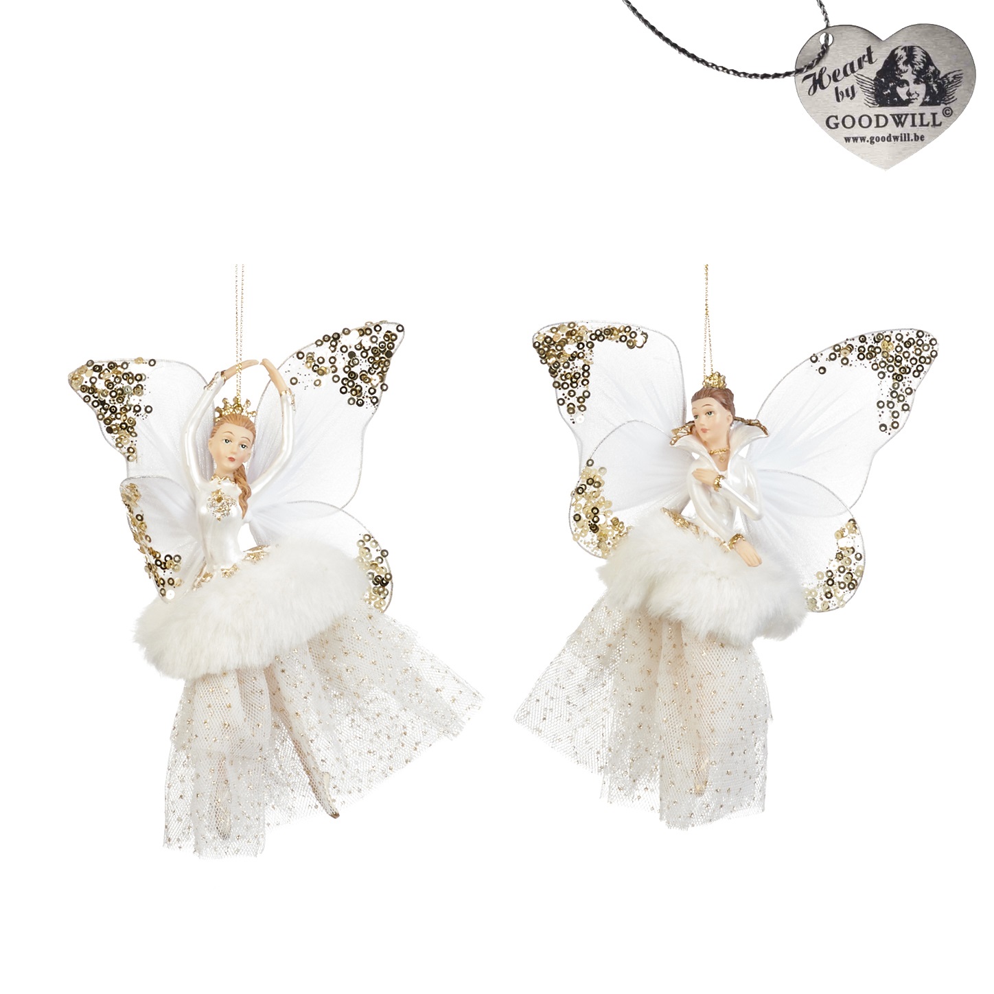 Furry/tulle winter fairy ornament  ASS/2