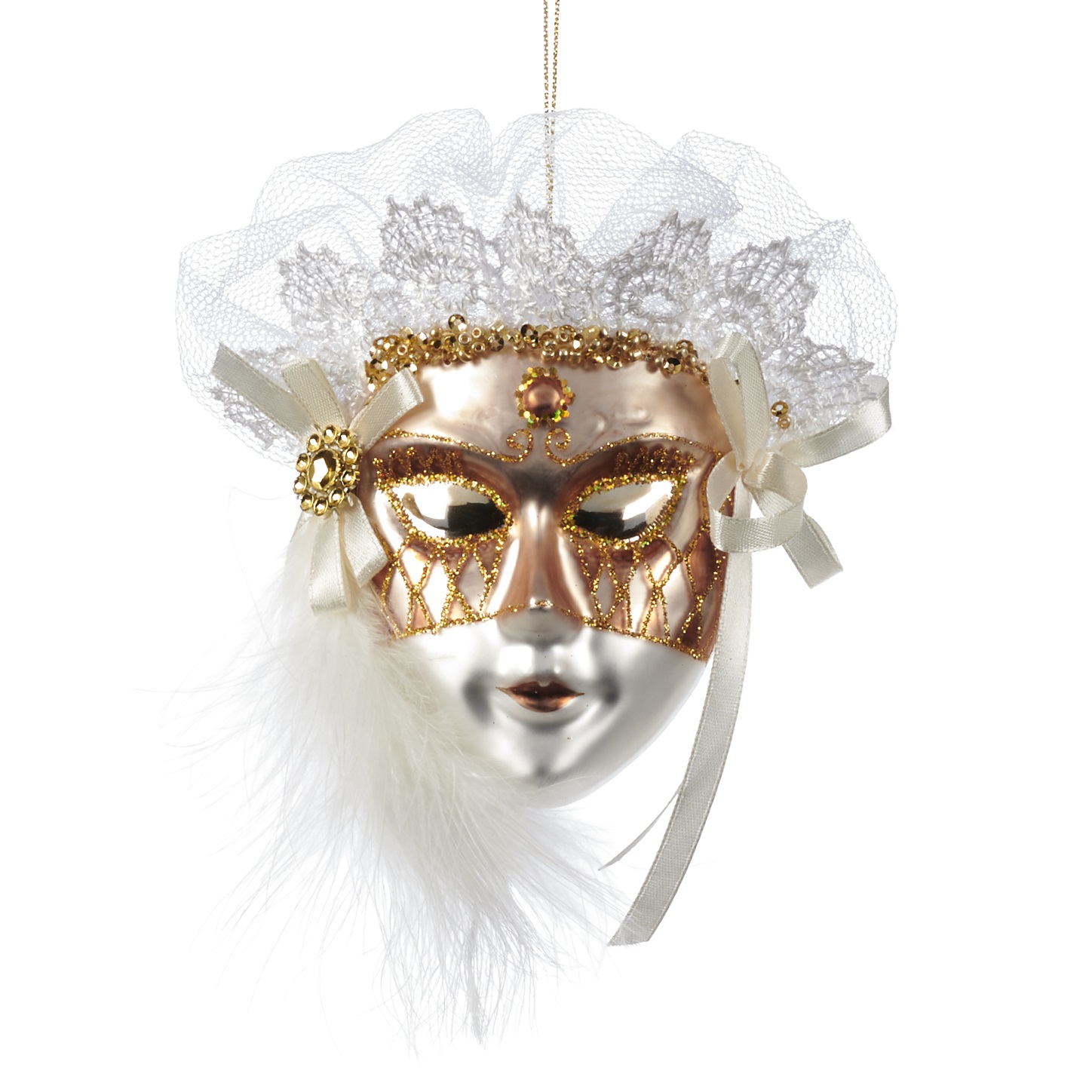 Glass fabric mask ornament