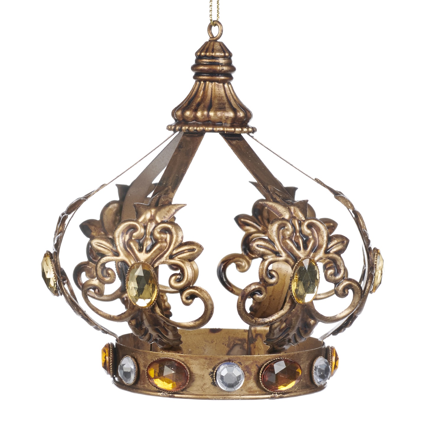 Metal jewel crown ornament 