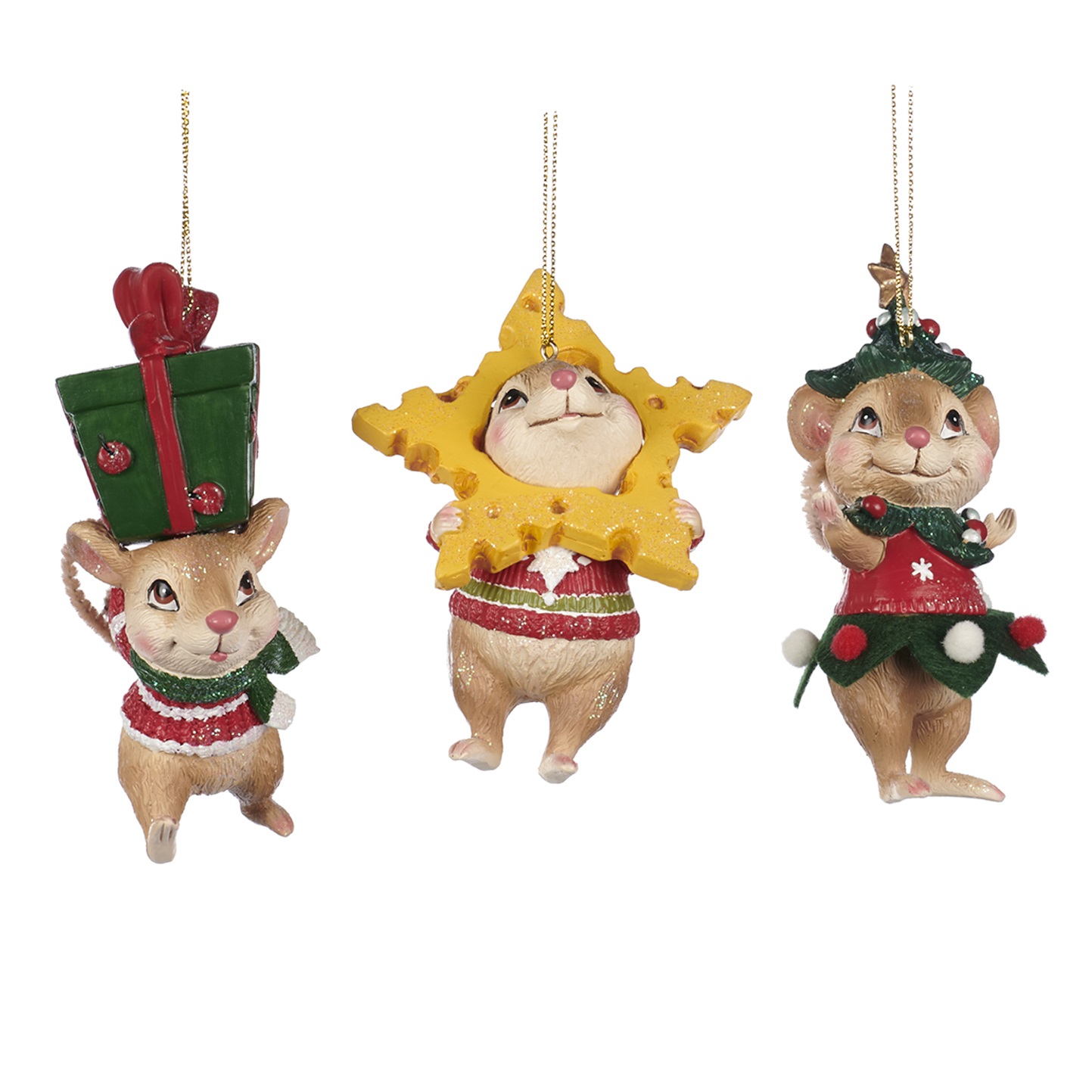 Xmas mouse ornament  SET/3