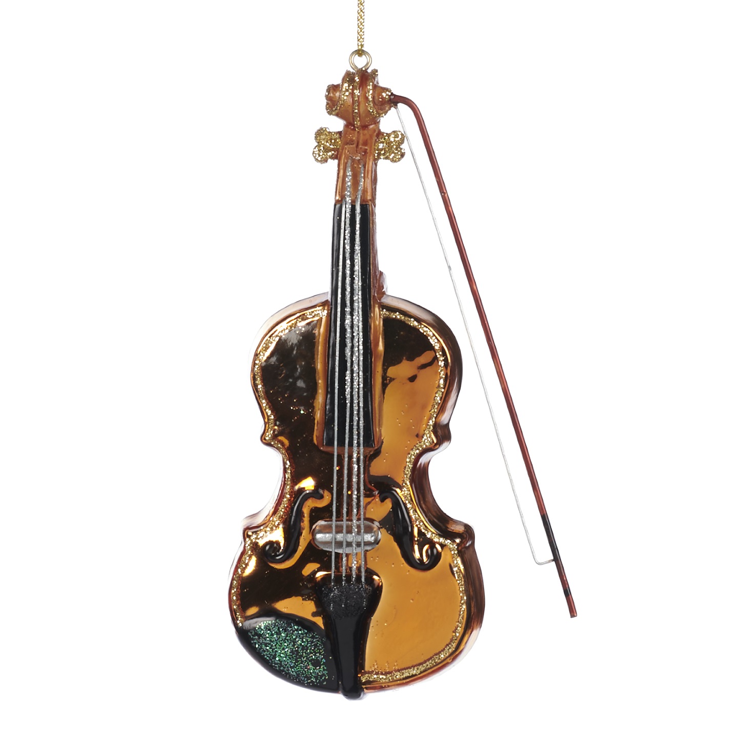 Glass violin ornament