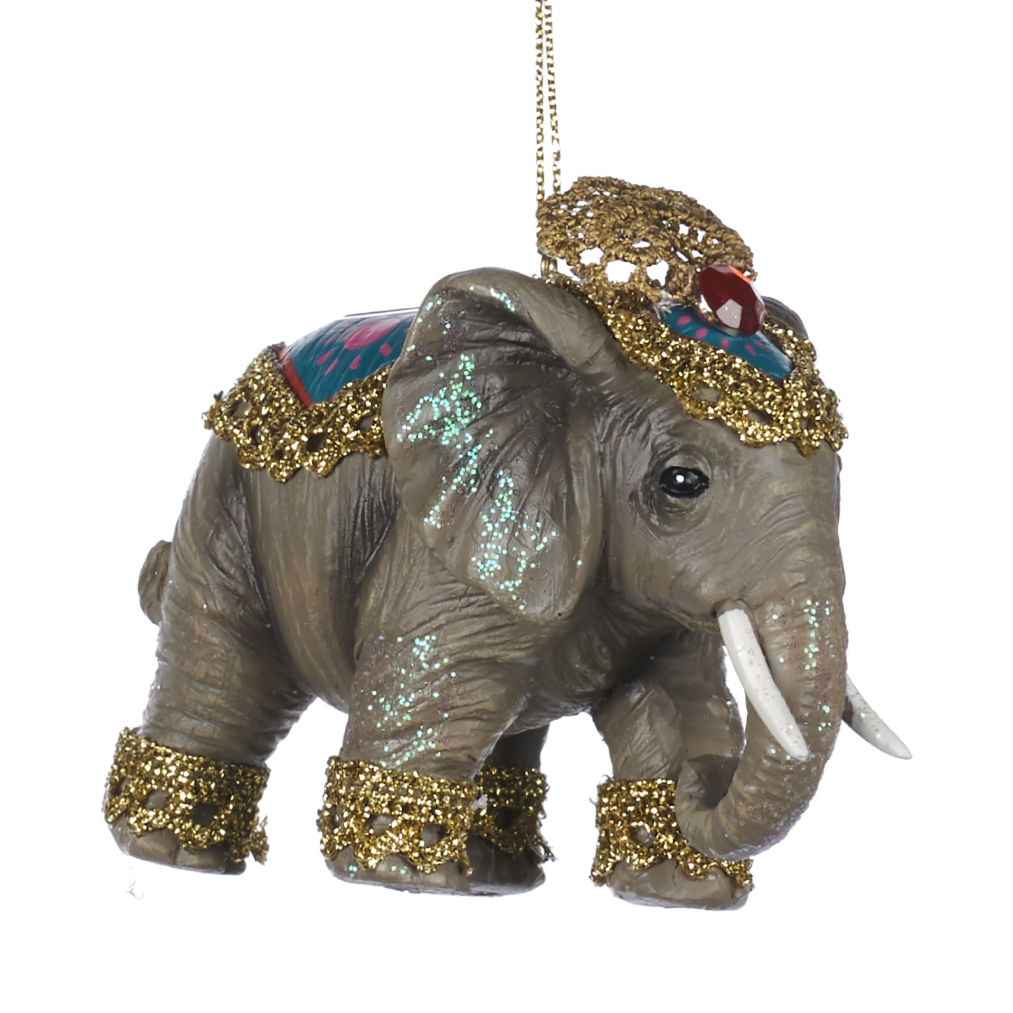 Exotic trim elephant ornament 