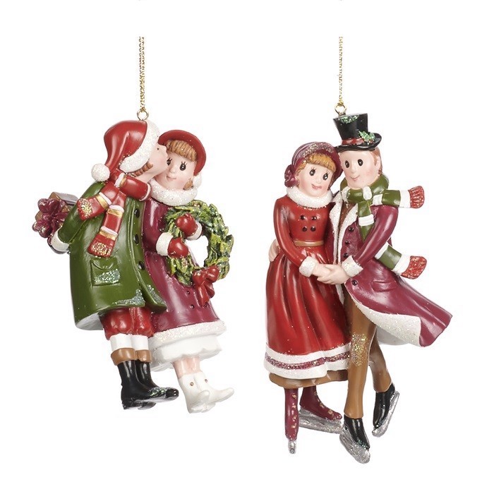 Xmas carol couple ornament  ASS/2