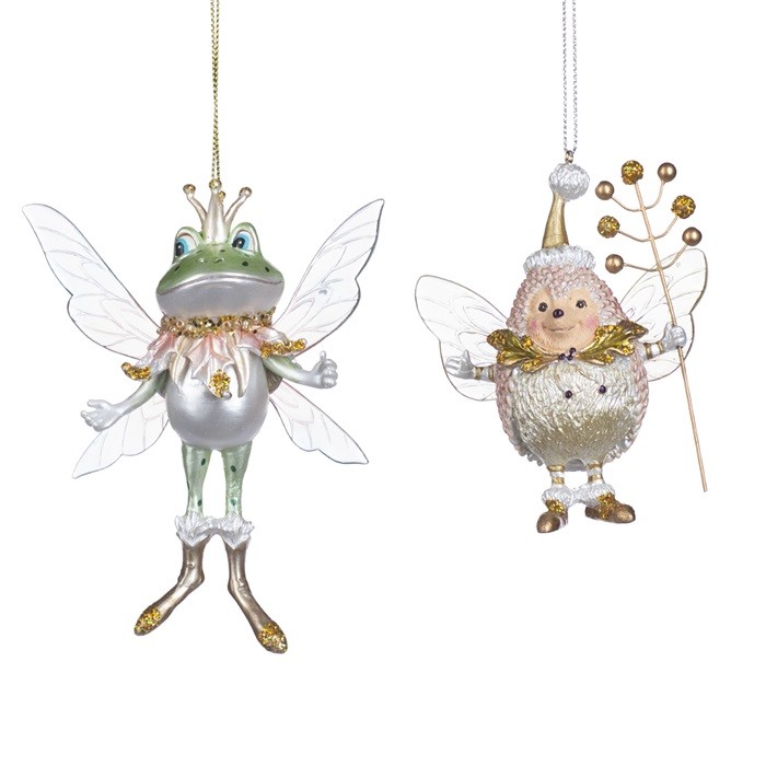 Hedgehog / frog fairy ornamanr  ASS/2