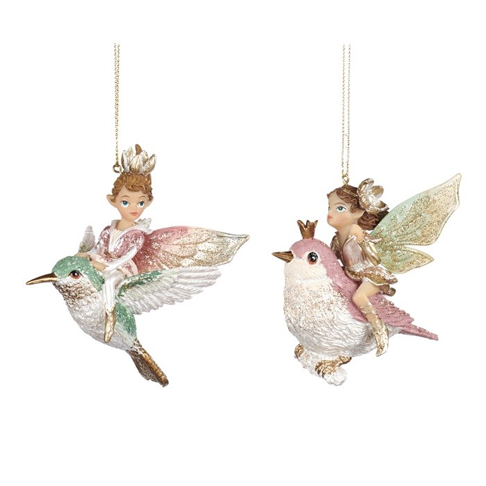 Fairy riding bird ornament   ASS/2