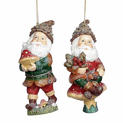 Gnome Santa with mushroom ornament ASS/2