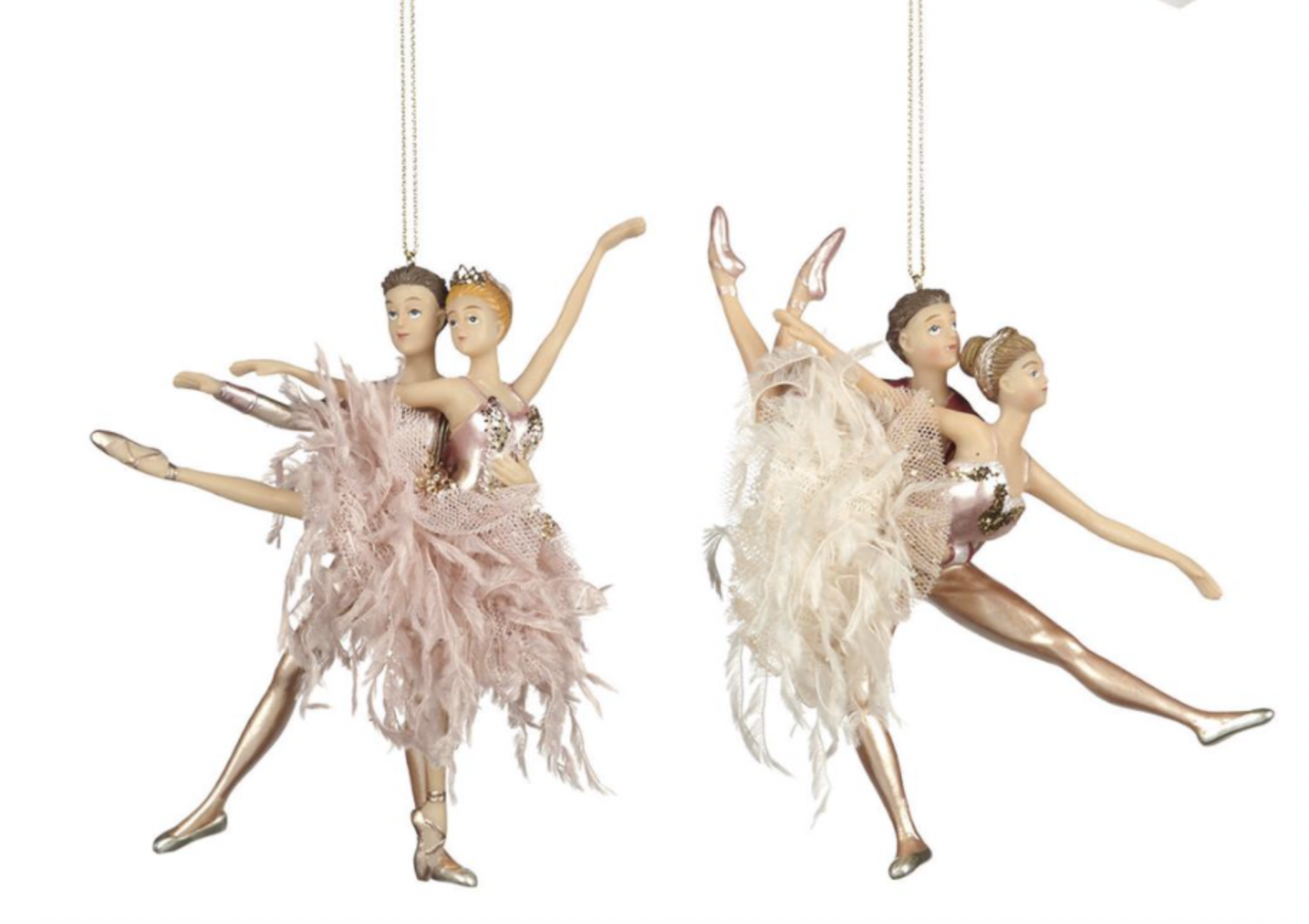 Fabric fluffy ballet couple ornament ASS/2