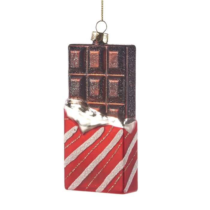 Glass  chocolate bar in wrapper ornament