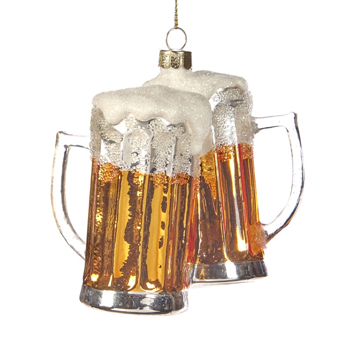 Glass beer glasses ornament